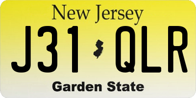 NJ license plate J31QLR