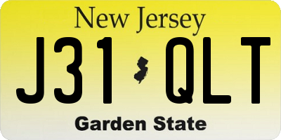 NJ license plate J31QLT