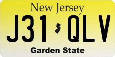 NJ license plate J31QLV