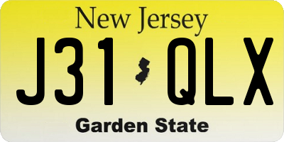 NJ license plate J31QLX