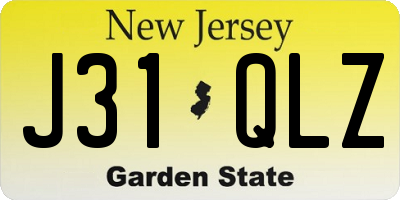 NJ license plate J31QLZ