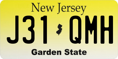 NJ license plate J31QMH