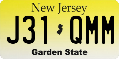 NJ license plate J31QMM