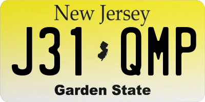 NJ license plate J31QMP