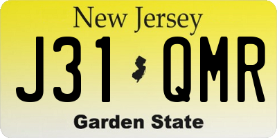 NJ license plate J31QMR