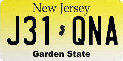 NJ license plate J31QNA