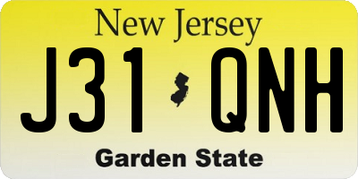 NJ license plate J31QNH