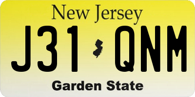 NJ license plate J31QNM