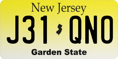 NJ license plate J31QNO