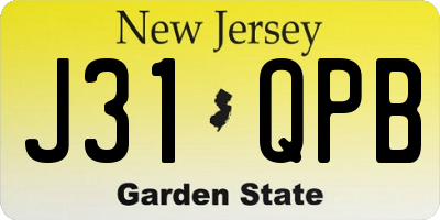 NJ license plate J31QPB