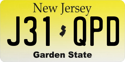 NJ license plate J31QPD