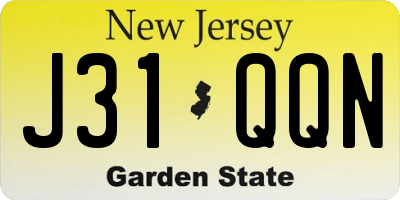 NJ license plate J31QQN