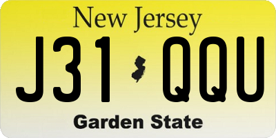 NJ license plate J31QQU