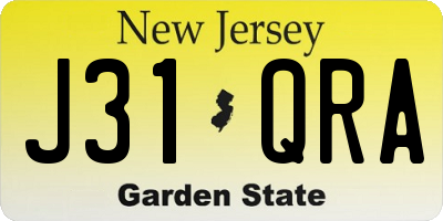 NJ license plate J31QRA