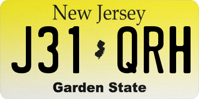 NJ license plate J31QRH