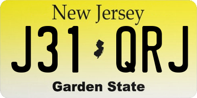 NJ license plate J31QRJ