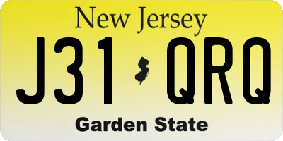 NJ license plate J31QRQ