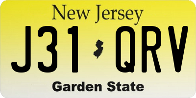 NJ license plate J31QRV
