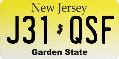 NJ license plate J31QSF
