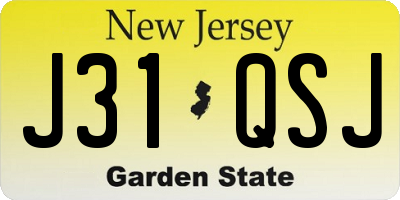 NJ license plate J31QSJ