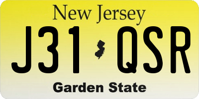 NJ license plate J31QSR