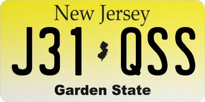 NJ license plate J31QSS