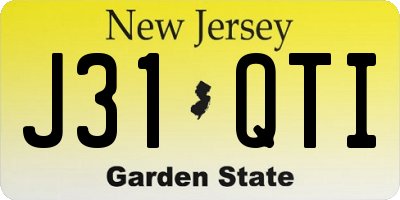NJ license plate J31QTI