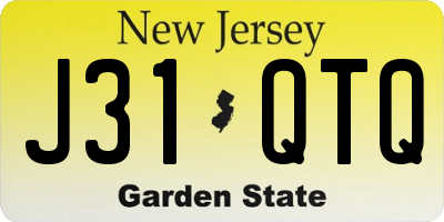 NJ license plate J31QTQ