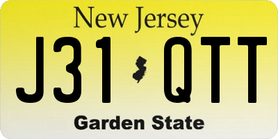 NJ license plate J31QTT