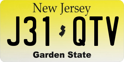 NJ license plate J31QTV