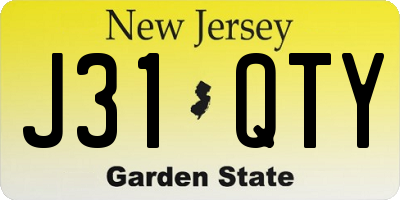 NJ license plate J31QTY