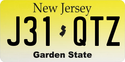 NJ license plate J31QTZ