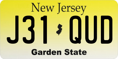 NJ license plate J31QUD