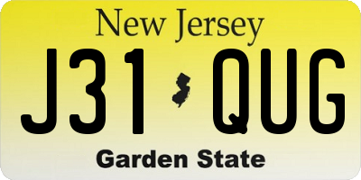 NJ license plate J31QUG