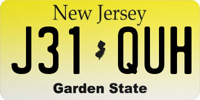 NJ license plate J31QUH