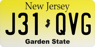 NJ license plate J31QVG