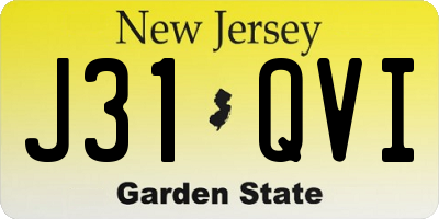 NJ license plate J31QVI