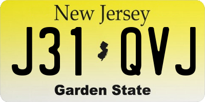 NJ license plate J31QVJ