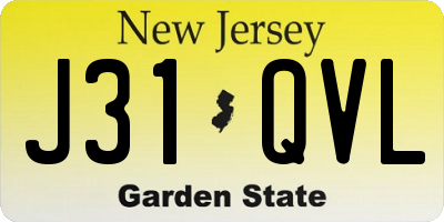 NJ license plate J31QVL