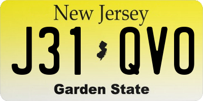 NJ license plate J31QVO