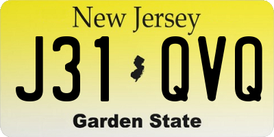 NJ license plate J31QVQ