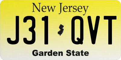 NJ license plate J31QVT