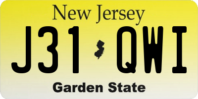 NJ license plate J31QWI