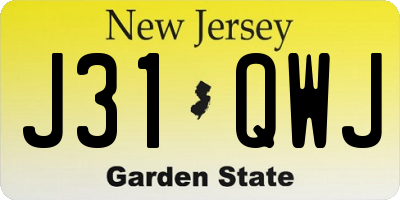 NJ license plate J31QWJ