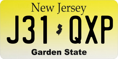 NJ license plate J31QXP