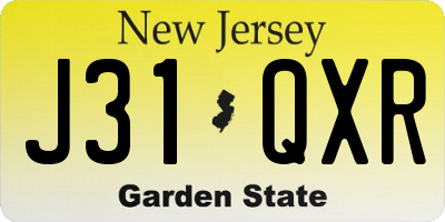 NJ license plate J31QXR