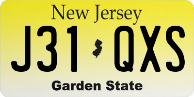 NJ license plate J31QXS