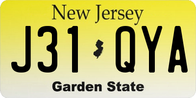 NJ license plate J31QYA