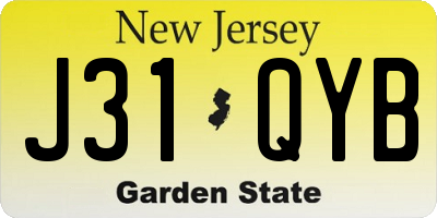 NJ license plate J31QYB
