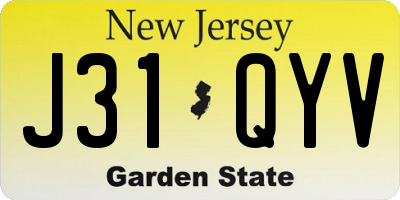 NJ license plate J31QYV